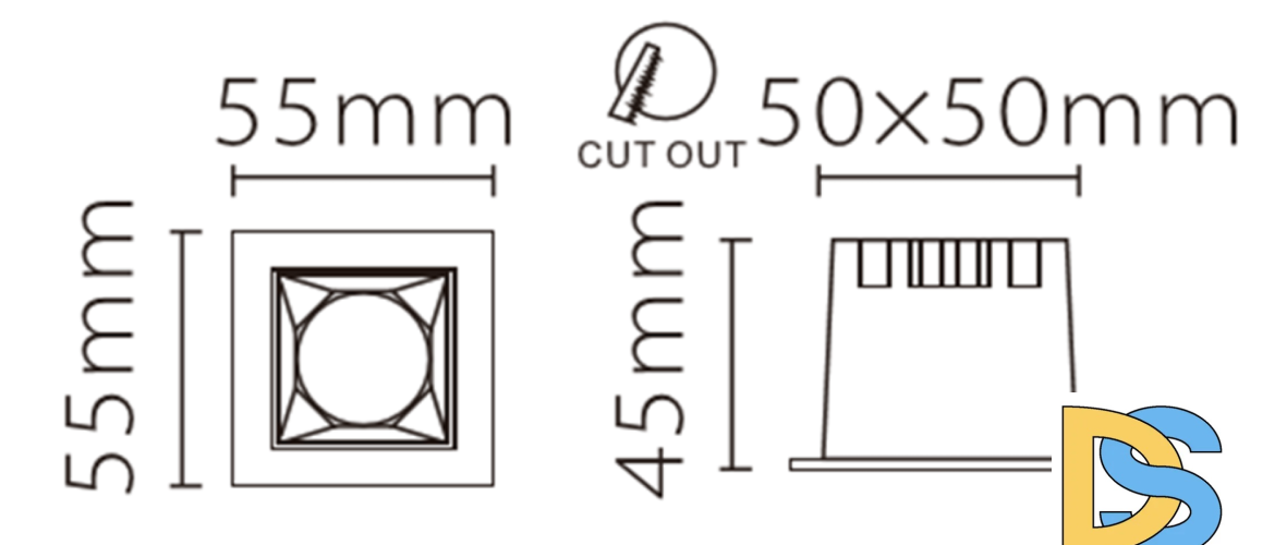 Встраиваемый светодиодный светильник Fiberli XL003-1T(W) 12130304
