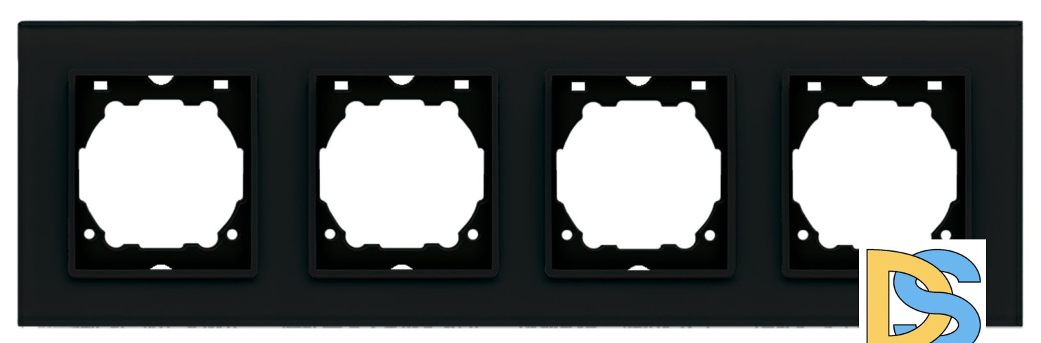 Рамка 4-я из закаленного стекла черная Vesta-Electric Exclusive Black
