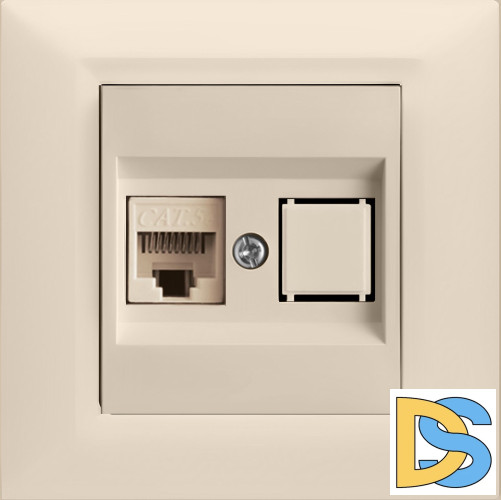 Розетка для сетевого кабеля LAN кремовая Vesta-Electric Roma Cream
