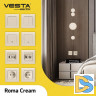 Розетка для сетевого кабеля LAN кремовая Vesta-Electric Roma Cream