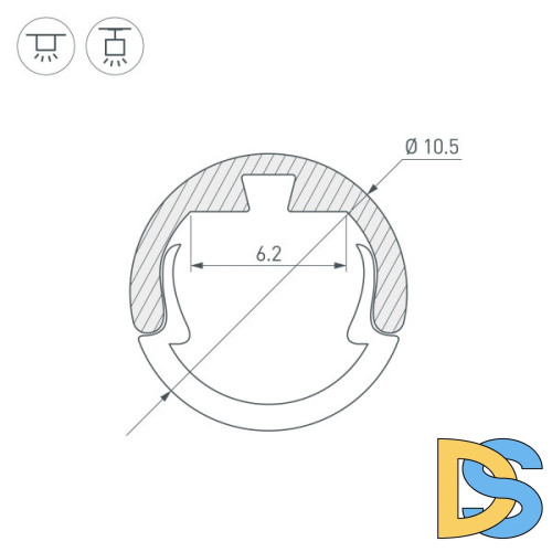 Профиль Arlight Round-D10.5-2000 Anod Black 033036