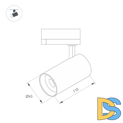 Трековый однофазный светильник Arlight LGD-SPOT-2TR-R45-7W Day4000 (BR, 24 deg, 230V) 042545