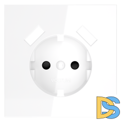 Накладка для розетки с заземлением и защитными шторками, с USB A+A, S70 (белый глянцевый)