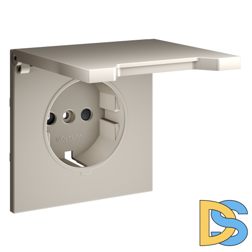 Накладка для розетки с заземлением, защитными шторками и крышкой, S70 (кашемир)