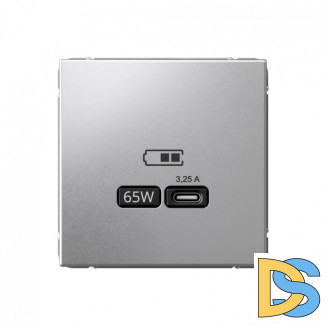 USB Розетка Schneider Electric Art Gallery тип-С 65Вт высокоскор.заряд. QC, PD, механизм, АЛЮМИНИЙ, GAL000327