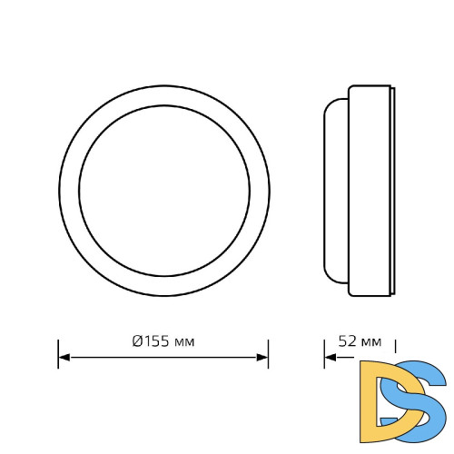 Настенно-потолочный светодиодный светильник Gauss Eco IP65 126418215