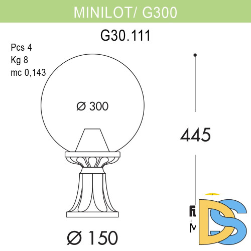 Ландшафтный светильник Fumagalli Globe G30.111.000.BXF1R