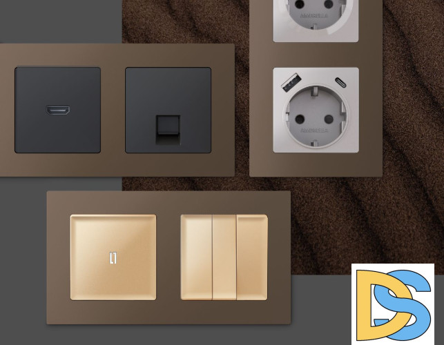 Рамка двухместная Ambrella Volt Techno AF220632