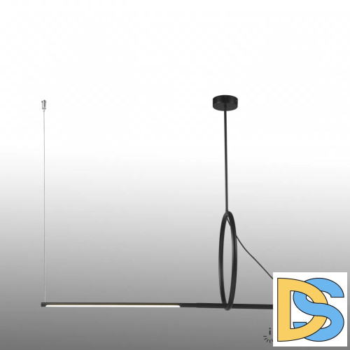 Подвесной светодиодный светильник iLedex Zoom 8075P/S-18W-3000K MBK-WH