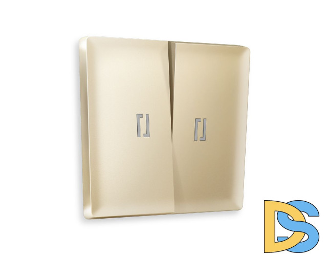 Лицевая панель для выключателя двухклавишного с подсветкой Ambrella Volt Alfa AP6040