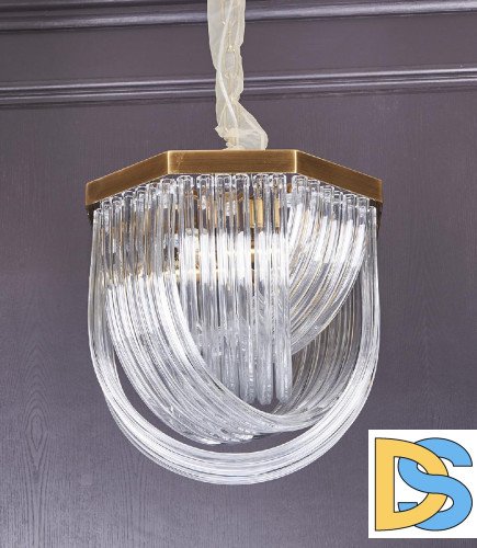 Подвесной светильник Delight Collection Murano Glass A001-400 L4 brass/clear