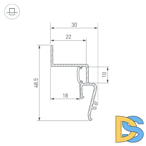 Профиль Arlight STRETCH-SHADOW-2000 WHITE (A2-CONTOUR-PRO) 042559
