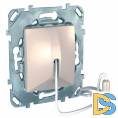 Выключатель кнопочный со шнурком (звонок), Бежевый, серия Unica, Schneider Electric