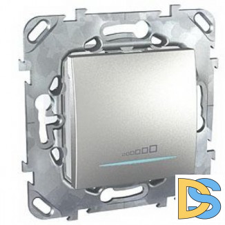 Диммер нажимной (кнопочный) 400Вт для л/н и эл.трансф., Алюминий, серия UNICA TOP/CLASS, Schneider Electric