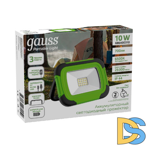 Прожектор светодиодный Gauss Portable Light аккумуляторный 10W 6500K 686400310