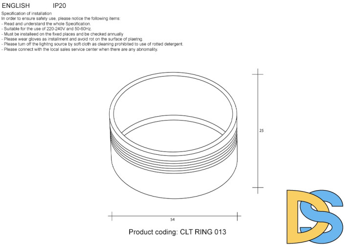 Декоративное кольцо внутреннее Crystal Lux CLT RING 013 GO