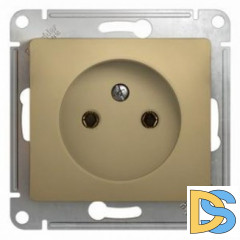 Розетка 1-ая электрическая без заземления, Титан, серия Glossa, Schneider Electric