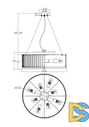 Подвесная люстра Maytoni Recinto MOD080CL-08CH