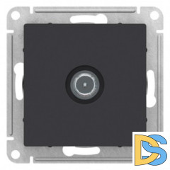 Розетка телевизионная проходная ТV, Карбон, серия Atlas Design, Schneider Electric