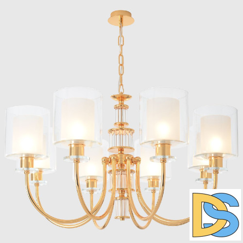 Подвесная люстра Crystal Lux ELENA SP8 GOLD