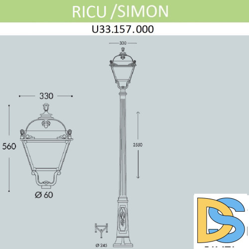 Садовый светильник Fumagalli U33.157.000.BYH27