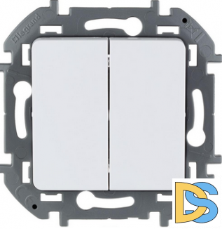 Переключатель Legrand Inspiria проходной 2-кл белый, 673655