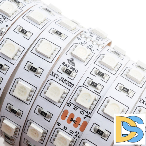 Cветодиодная лента Apeyron 24В 14,4Вт/м smd5050 60д/м IP20 5м RGB 00-310