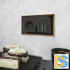 Рамка на 2 поста (золото/черный) WL17-Frame-02