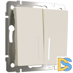 Выключатель двухклавишный с подсветкой (айвори матовый) W1120162