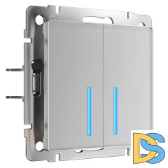 Умный сенсорный Выключатель двухклавишный Werkel (серебряный) W4520606