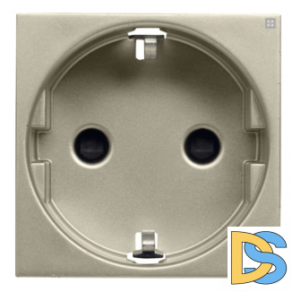 Розетка с заземлением, со шторками, автоматическими клеммами ABB Niessen Zenit Шампань