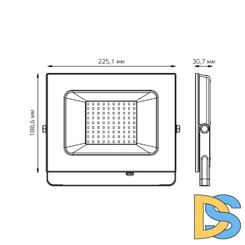 Прожектор светодиодный Gauss Elementary 70W 4000К 613100270