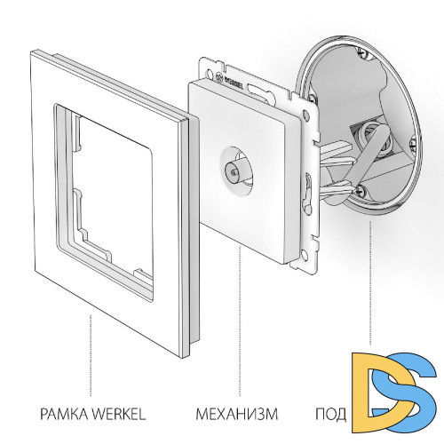 ТВ-розетка проходная Werkel 4690389155512 W1184001 a051116