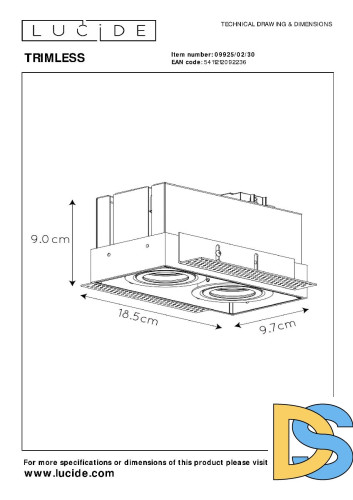 Встраиваемый светильник Lucide Trimless 09925/02/30