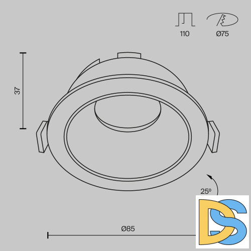 Встраиваемый светильник Maytoni Technical Share DL051-U-1B