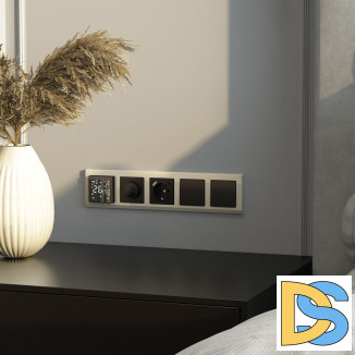 Розетка с быстрой зарядкой USB Type A+С черная (черный матовый) W1171708