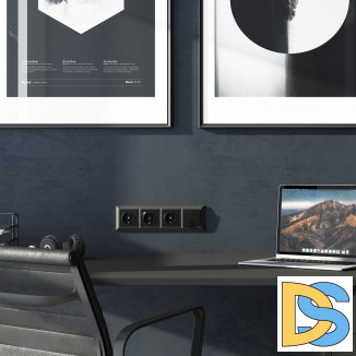 Розетка с быстрой зарядкой USB Type A+С черная (черный матовый) W1171708