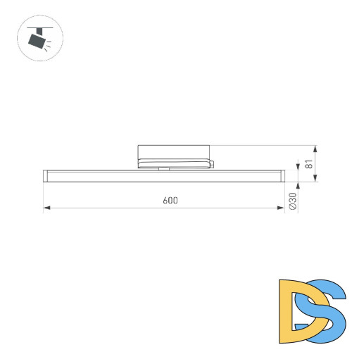 Трековый трехфазный светильник Arlight LGD-TUBE-TURN-4TR-L600-20W Day4000 (BK, 180 deg, 230V) 036297(1)