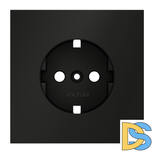 Накладка для розетки с заземлением, S70 (черный матовый)