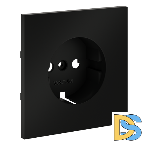 Накладка для розетки с заземлением, S70 (черный матовый)