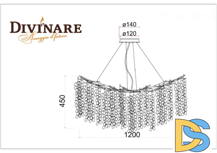 Подвесная люстра Divinare Salice 3135/26 SP-14