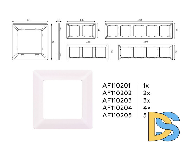 Рамка трехместная Ambrella Volt Line AF110203