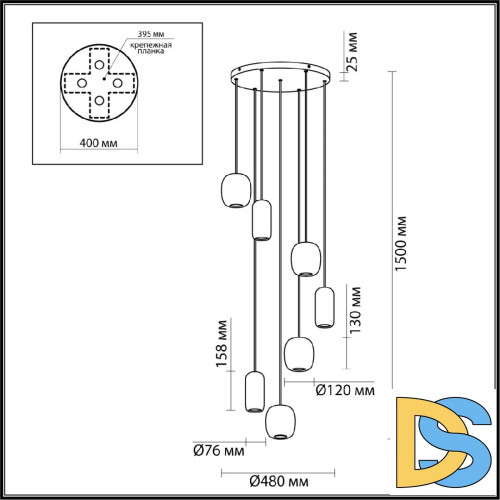 Каскадная люстра Odeon Light Ovali 5053/7