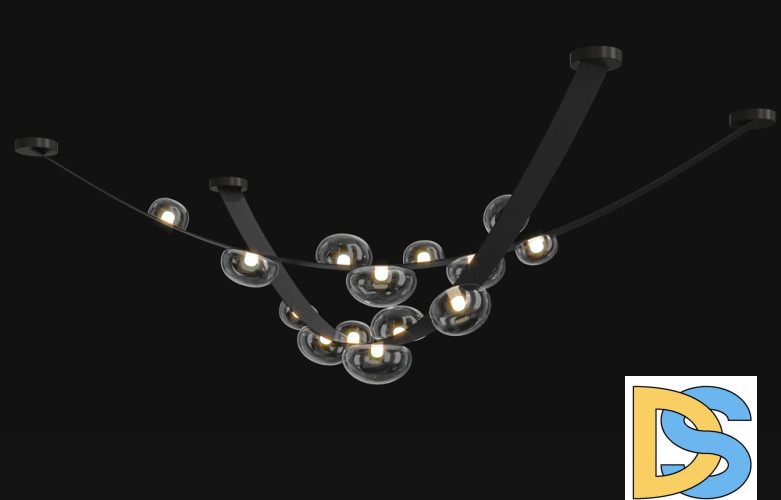 Подвесной светодиодный светильник Crystal Lux Bosque SP7 L3000 Black/Transparent