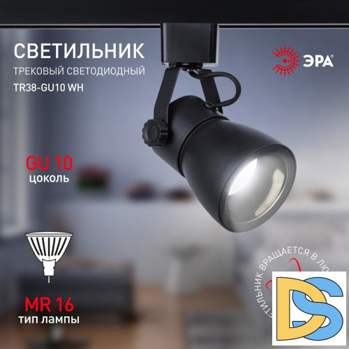 Трековый светильник Эра TR38-GU10 BK Б0053308