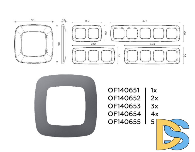Рамка двухместная Ambrella Volt Ecta OF140652