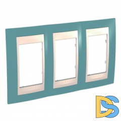 Рамка 3-ая (тройная), Синий/Бежевый, серия Unica, Schneider Electric