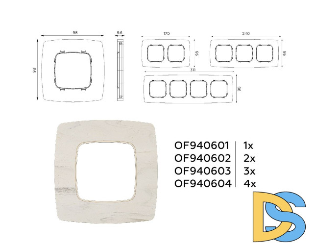 Рамка трехместная Ambrella Volt Opera OF940603