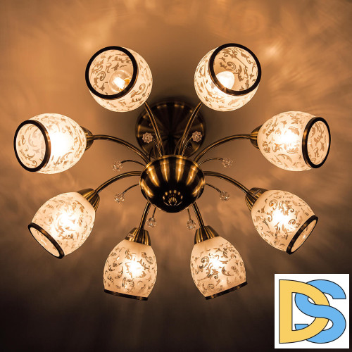 Потолочная люстра Eurosvet 30026/8 античная бронза