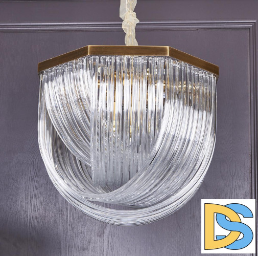 Подвесной светильник Delight Collection Murano Glass A001-554 L9 brass/clear